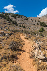 Stony landscape of  the Tsambika mountain on the Rhodes Island, Greece