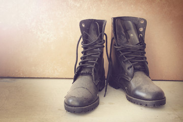 boots on the wood