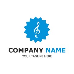 Music logo template vector design illustration