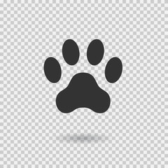 Animal paw print. Dog paw with shadow. Web icon. Footprint © Maxim Stepanov