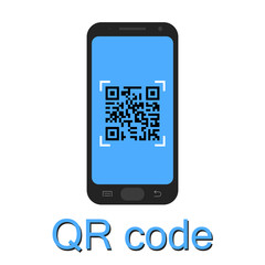 QR code in mobile phone. Scanning code