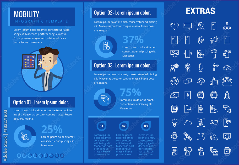 Poster mobility infographic template, elements and icons. infograph includes customizable graphs, charts, l
