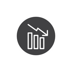 Decrease graph icon vector