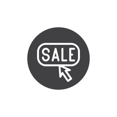 Sale button and cursor icon vector