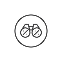 Binoculars with percent line icon