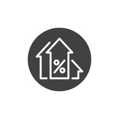 Percentage up arrows icon vector