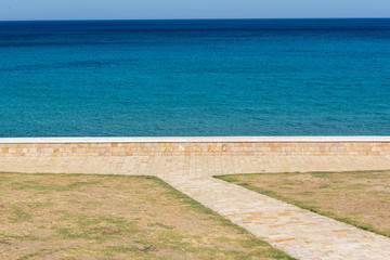 Fototapeta premium Stone memorial on the beach at Anzac Cove Canakkale Turkey