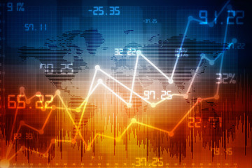 2d rendering Stock market online business concept. business Graph 
