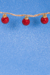 Red Ornaments on Blue