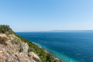 Fototapeta premium view of Canakkale from Martyrs' Memorial area for Turkish soldiers