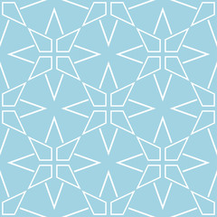 Navy blue geometric ornament. Seamless pattern