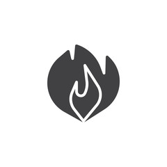 Fire flame icon vector, filled flat sign, solid pictogram isolated on white. Flammable symbol, logo illustration.
