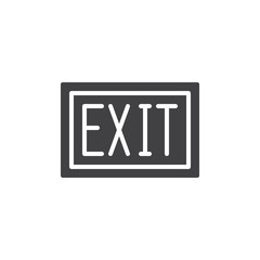 Exit icon vector, filled flat sign, solid pictogram isolated on white. Way out symbol, logo illustration.