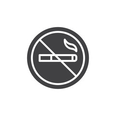 No smoking cigarette icon vector, filled flat sign, solid pictogram isolated on white. Symbol, logo illustration.