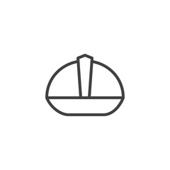 Safety helmet line icon, outline vector sign, linear style pictogram isolated on white. Protective hard hat symbol, logo illustration. Editable stroke