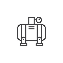 Air compressor line icon, outline vector sign, linear style pictogram isolated on white. Symbol, logo illustration. Editable stroke