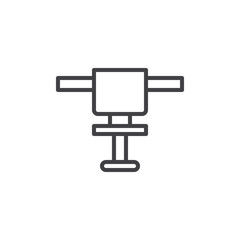 Fototapeta premium Fire sprinkler extinguisher line icon, outline vector sign, linear style pictogram isolated on white. Symbol, logo illustration. Editable stroke