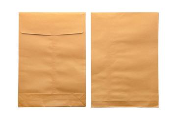 Brown envelope document isolated on white background