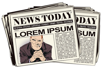 Confident man. Cool guy. Stock illustration.