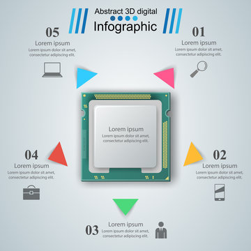microprocessor, chip, electronic components icon