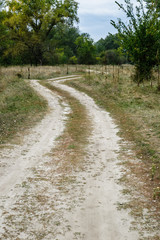 Old rural road in summertime.