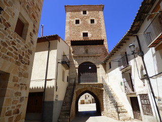 Fototapeta na wymiar Mosqueruela. Pueblo en la provincia de Teruel, en la Comunidad Autónoma de Aragón, España