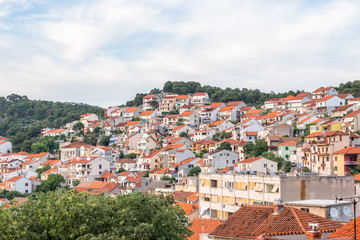 Sibenik old town view from Barone fortress: SIBENIK CROATIA,May 29,2017