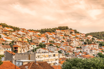 Sibenik old town view from Barone fortress: SIBENIK CROATIA,May 29,2017