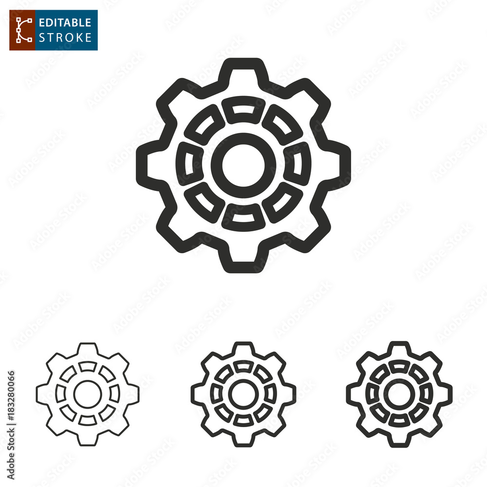 Poster settings line vector icon. editable stroke.
