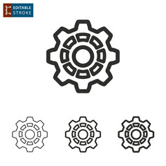 Settings line vector icon. Editable stroke.