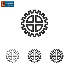 Settings line vector icon. Editable stroke.