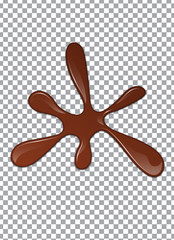 Melted Chocolate Syrup. Sweet Design. Vector illustration