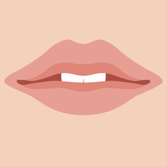 lips vector illustration flat style  front view