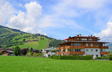 Fototapeta na wymiar View of Kaprun city in Austria