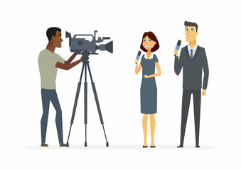 TV presenters - cartoon people characters illustration