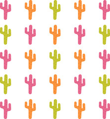 pattern with cute colorful cactuses