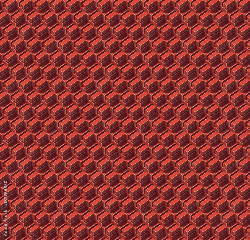 Poster Abstract colored cubes. Seamless pattern background. 3d rendering