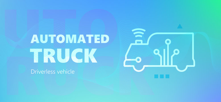 Automated truck colorful gradient banner