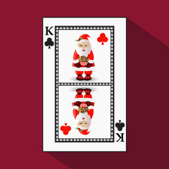 card New Year's poker. vector illustration. king