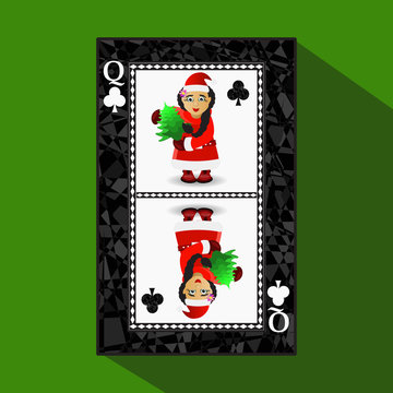 card New Year's poker. vector illustration