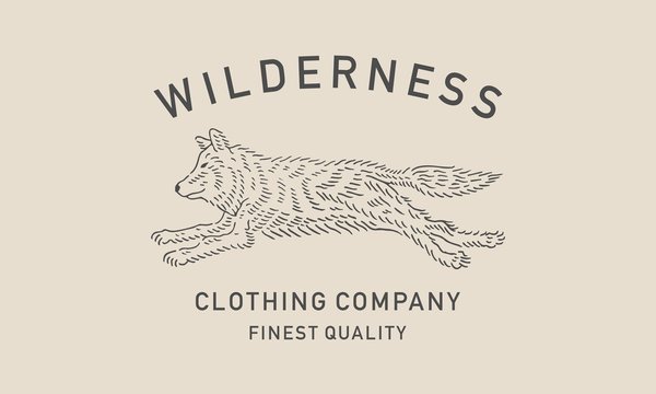 Wilderness clothing company logo badge