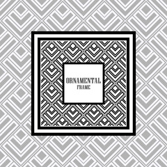 Luxury ornamental background with black frame. Template for design. Vector illustration