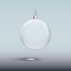 Empty Christmas tree toy. Vector transparent Christmas and New Year element.