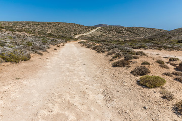 Prasonisi National Park on the  southern end of Rhodes in Greece 