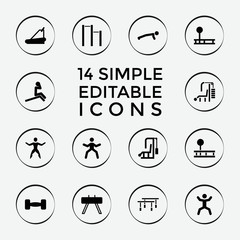 Set of 14 workout filled icons