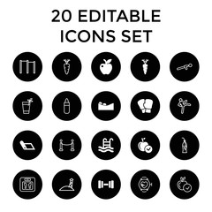 Lifestyle icons. set of 20 editable filled and outline lifestyle icons