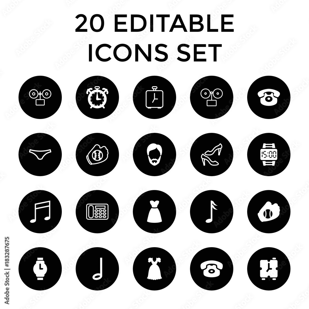 Poster classic icons. set of 20 editable filled and outline classic icons