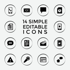 Set of 14 message filled icons