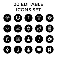 Classic icons. set of 20 editable filled and outline classic icons