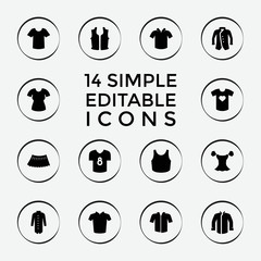 Set of 14 shirt filled icons